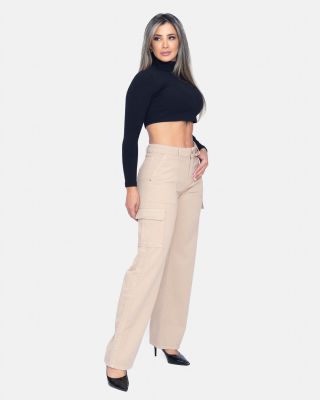 calça wide cargo